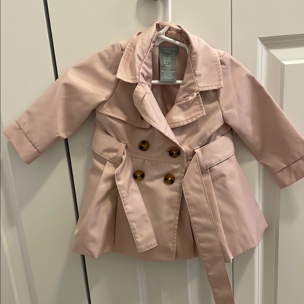 Pink Double-Breasted Kids Coat